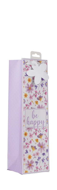 Weinverpackung "Be Happy" Rosa