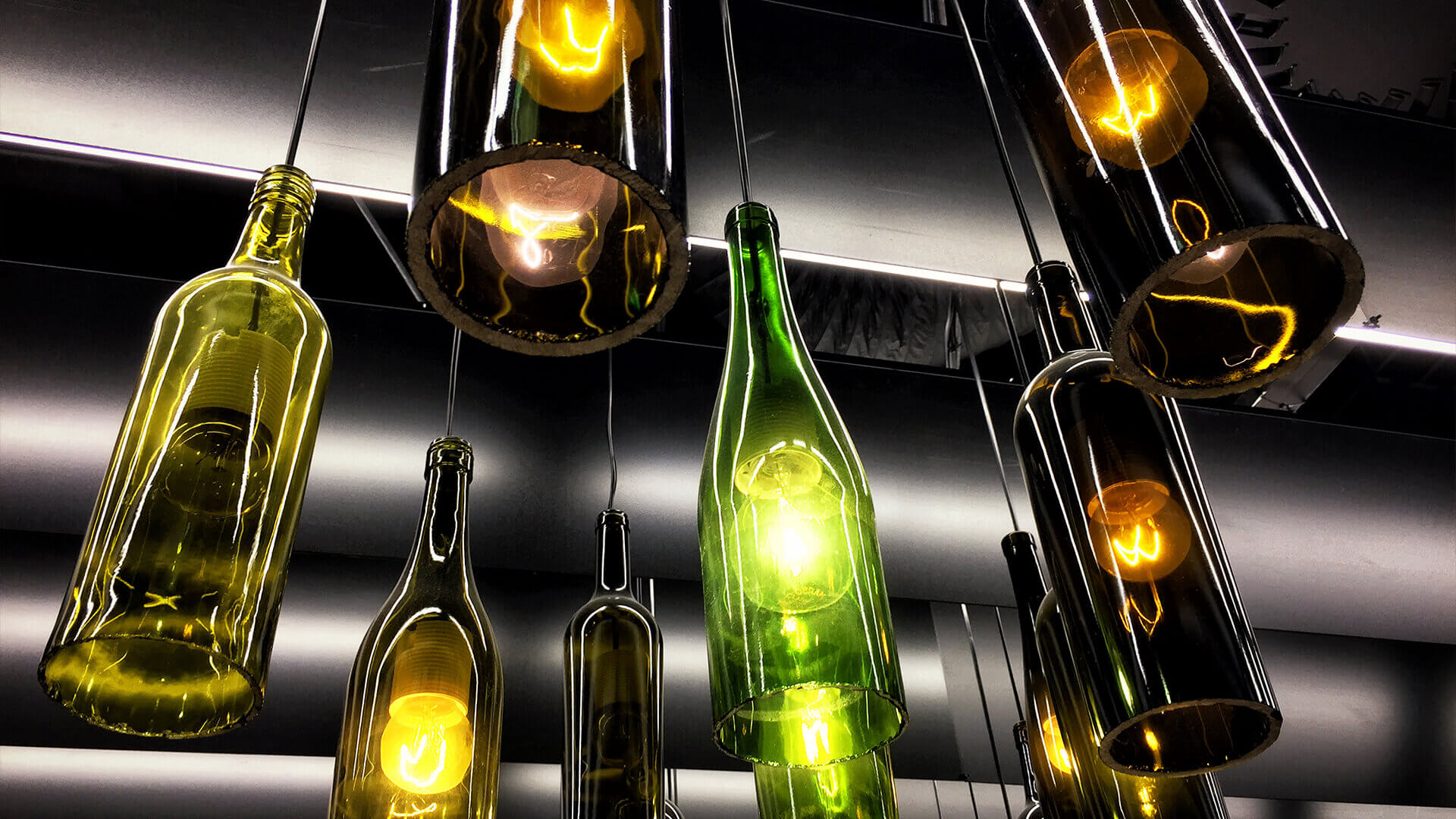 Lampen aus Weinflaschen